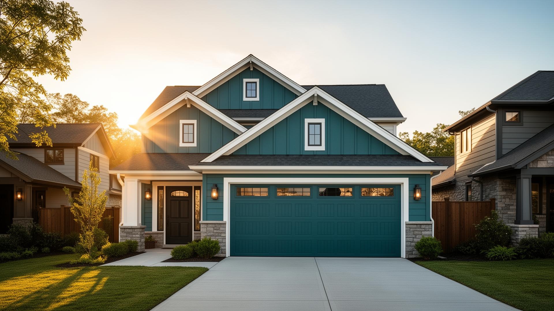 Beautiful home with traditional garage door